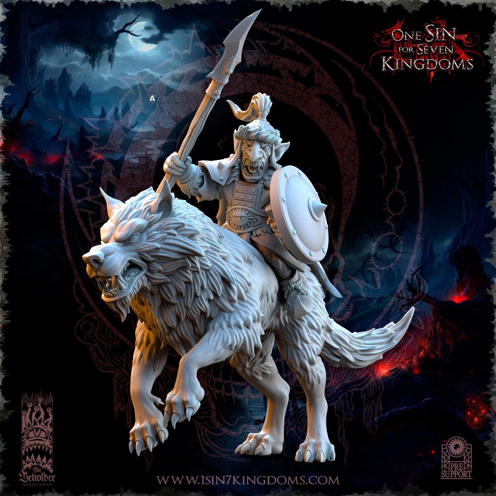 Goblin Desert Wolf Rider with Spear | The Beholder Miniatures | Compatible with D&D/AoS | Fantasy | Tabletop RPG