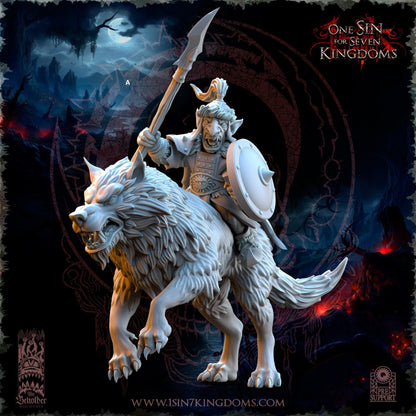 Goblin Desert Wolf Rider with Spear | The Beholder Miniatures | Compatible with D&D/AoS | Fantasy | Tabletop RPG