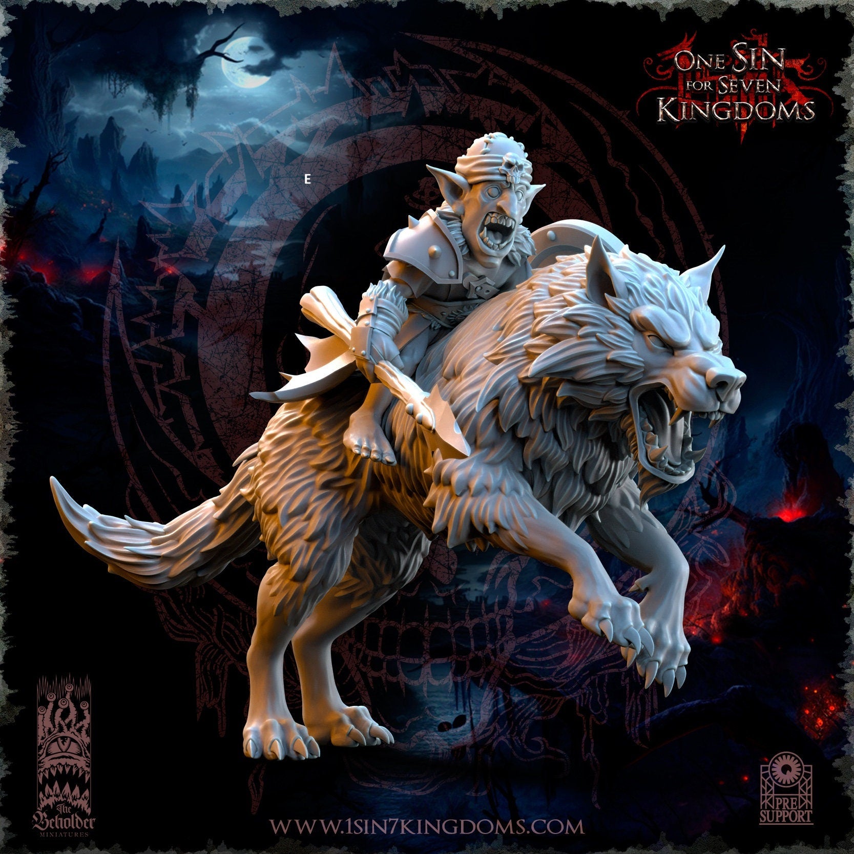 Goblin Desert Wolf Rider with Spear | The Beholder Miniatures | Compatible with D&D/AoS | Fantasy | Tabletop RPG