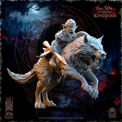 Goblin Desert Wolf Rider with Spear | The Beholder Miniatures | Compatible with D&D/AoS | Fantasy | Tabletop RPG