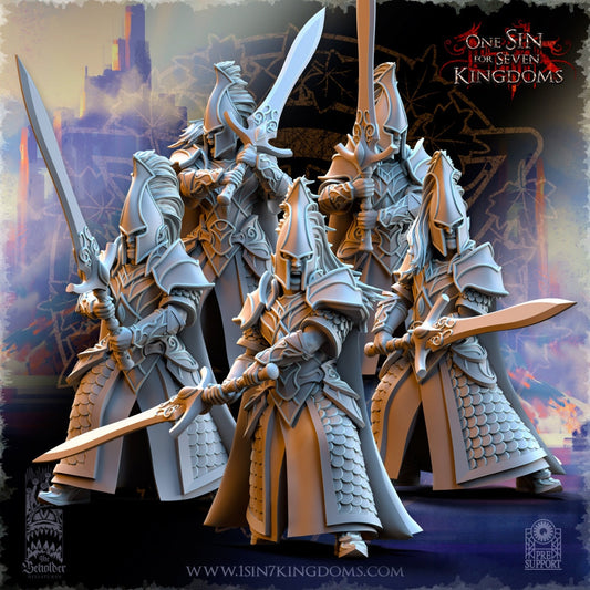SilverMoor Elf Blades of Ashur | The Beholder Miniatures | Compatible with D&D/AoS | Fantasy | Tabletop RPG