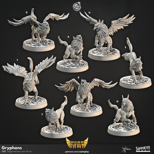 Gryphon Shields of Dawn | CastnPlay | Compatible with D&D/AoS | Fantasy