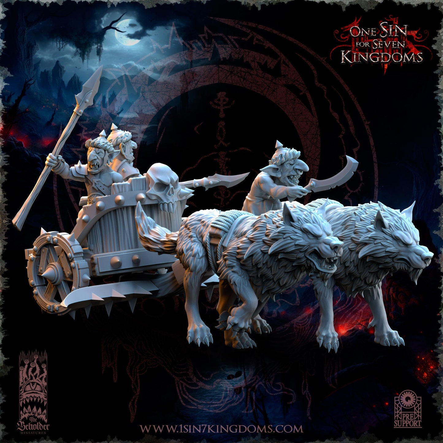Black Horde Goblin War Chariot | The Beholder Miniatures | Compatible with D&D/AoS | Fantasy | Tabletop RPG