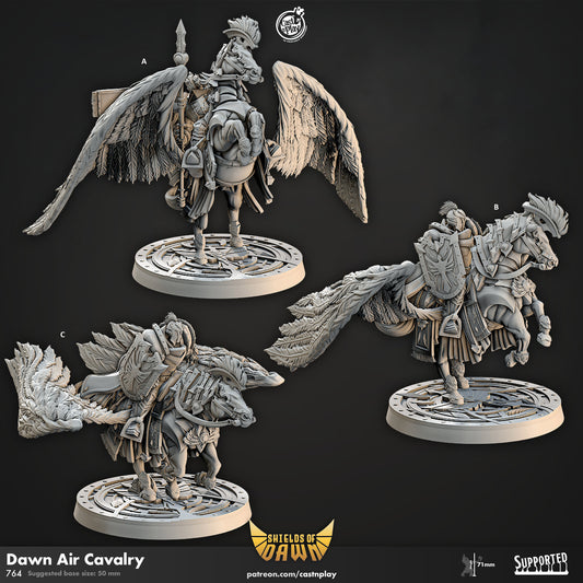 Pegasus Knight Shields of Dawn | CastnPlay | Compatible with D&D/AoS | Fantasy