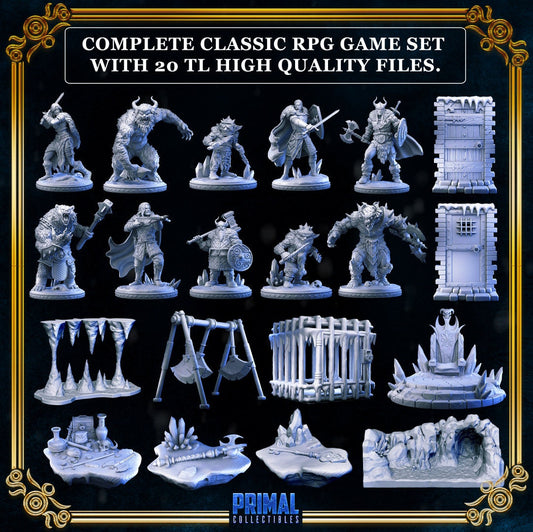 Masters of Dungeon Quest Expansion Freezing Darkness | Full Set | Primal Collectibles | Compatible with D&D/AoS | Fantasy