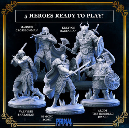 Masters of Dungeon Quest Expansion Freezing Darkness | Full Set | Primal Collectibles | Compatible with D&D/AoS | Fantasy