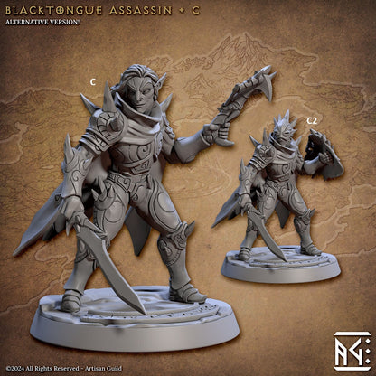Elf Assassin Blacktongue | Artisan Guild Miniatures | Compatible with D&D/AoS | Fantasy | Tabletop RPG