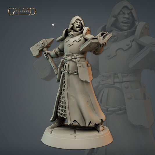 Priest Warrior | Galaad Miniatures | Compatible with D&D/AoS | Fantasy | Tabletop RPG