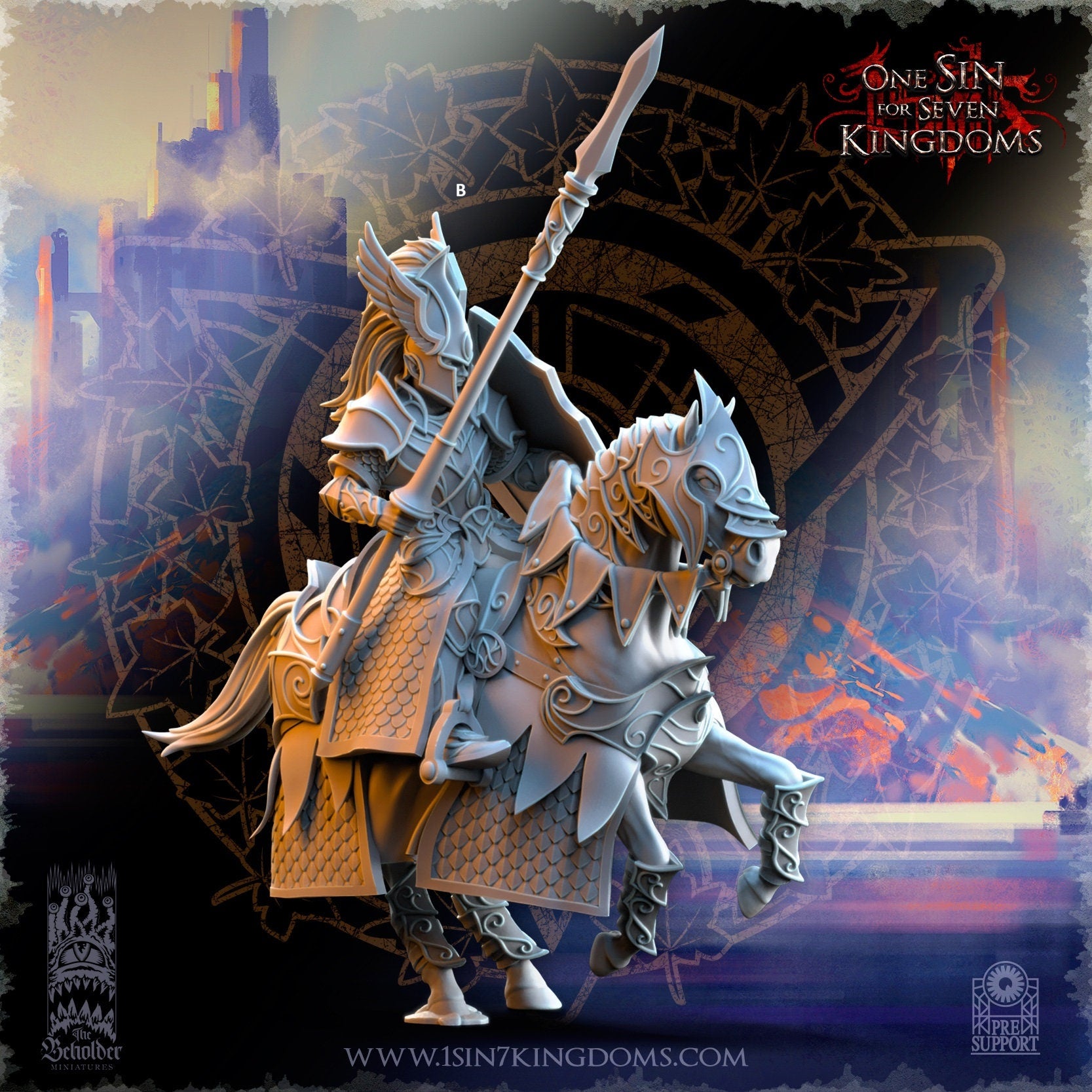 Knights of Ashur Lancer | The Beholder Miniatures | Compatible with D&D/AoS | Fantasy | Tabletop RPG