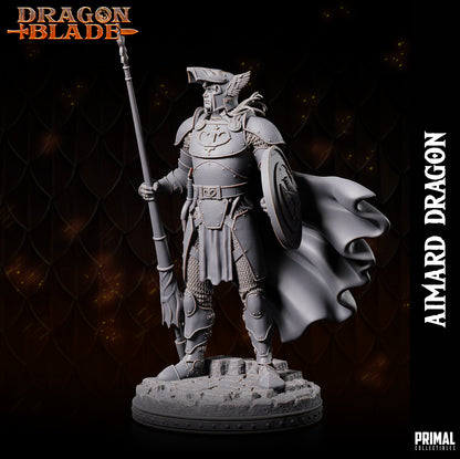 Human Fighter Aimard Dragon | Primal Collectibles | Compatible with D&D/AoS | Fantasy