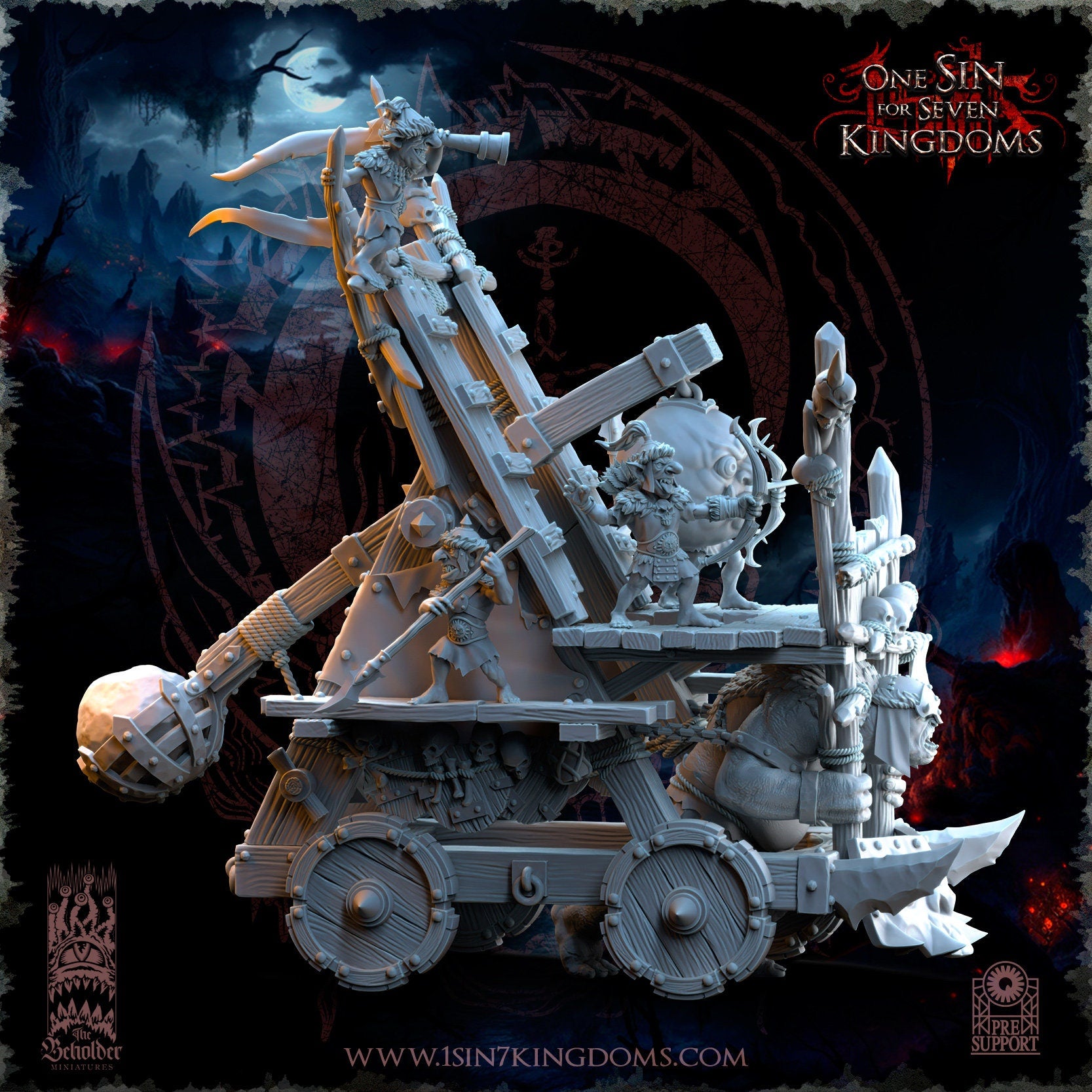 Desert Goblin Catapult | The Beholder Miniatures | Compatible with D&D/AoS | Fantasy | Tabletop RPG