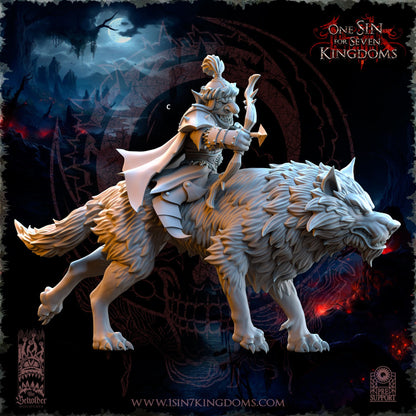 Goblin Desert Wolf Rider Archer | The Beholder Miniatures | Compatible with D&D/AoS | Fantasy | Tabletop RPG