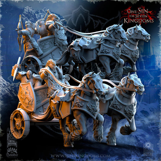 StormWolves Warthunder Chariot | The Beholder Miniatures | Compatible with D&D/AoS | Fantasy | Tabletop RPG