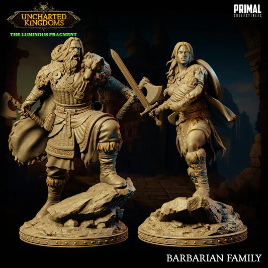 Human Barbarian Male/Female | Primal Collectibles | Compatible with D&D/AoS | Fantasy