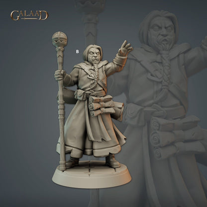 Priest Wizard | Galaad Miniatures | Compatible with D&D/AoS | Fantasy | Tabletop RPG