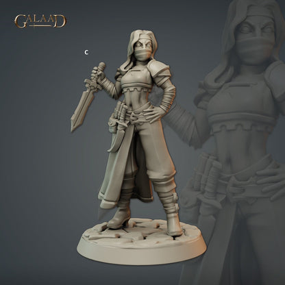 Female Thieves Guild Member | Galaad Miniatures | Compatible with D&D/AoS | Fantasy | Tabletop RPG