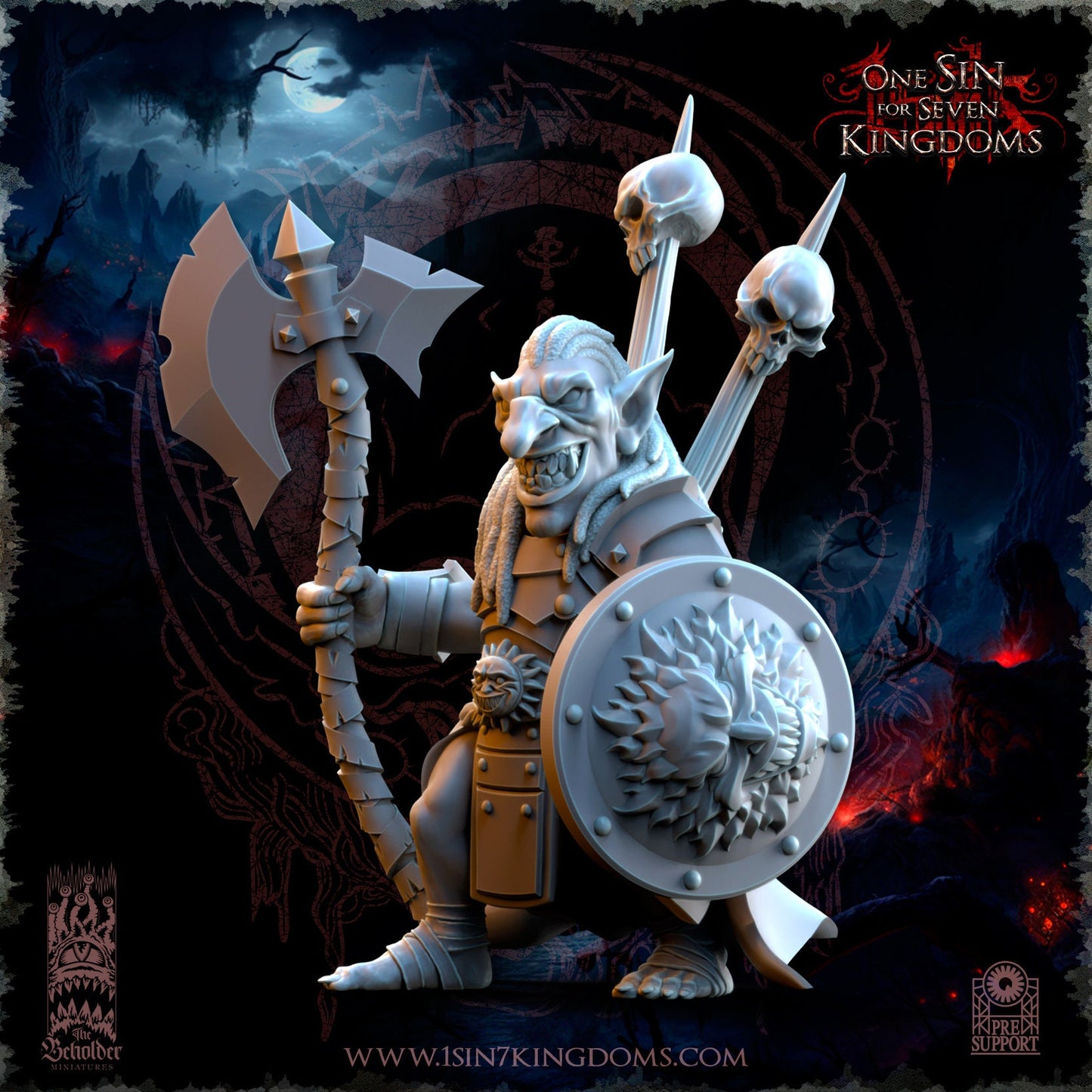 Black Horde Goblin Mortus | The Beholder Miniatures | Compatible with D&D/AoS | Fantasy | Tabletop RPG
