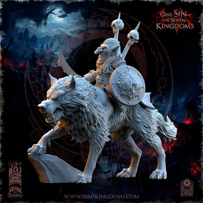Goblin Desert Wolf Rider Commander | The Beholder Miniatures | Compatible with D&D/AoS | Fantasy | Tabletop RPG