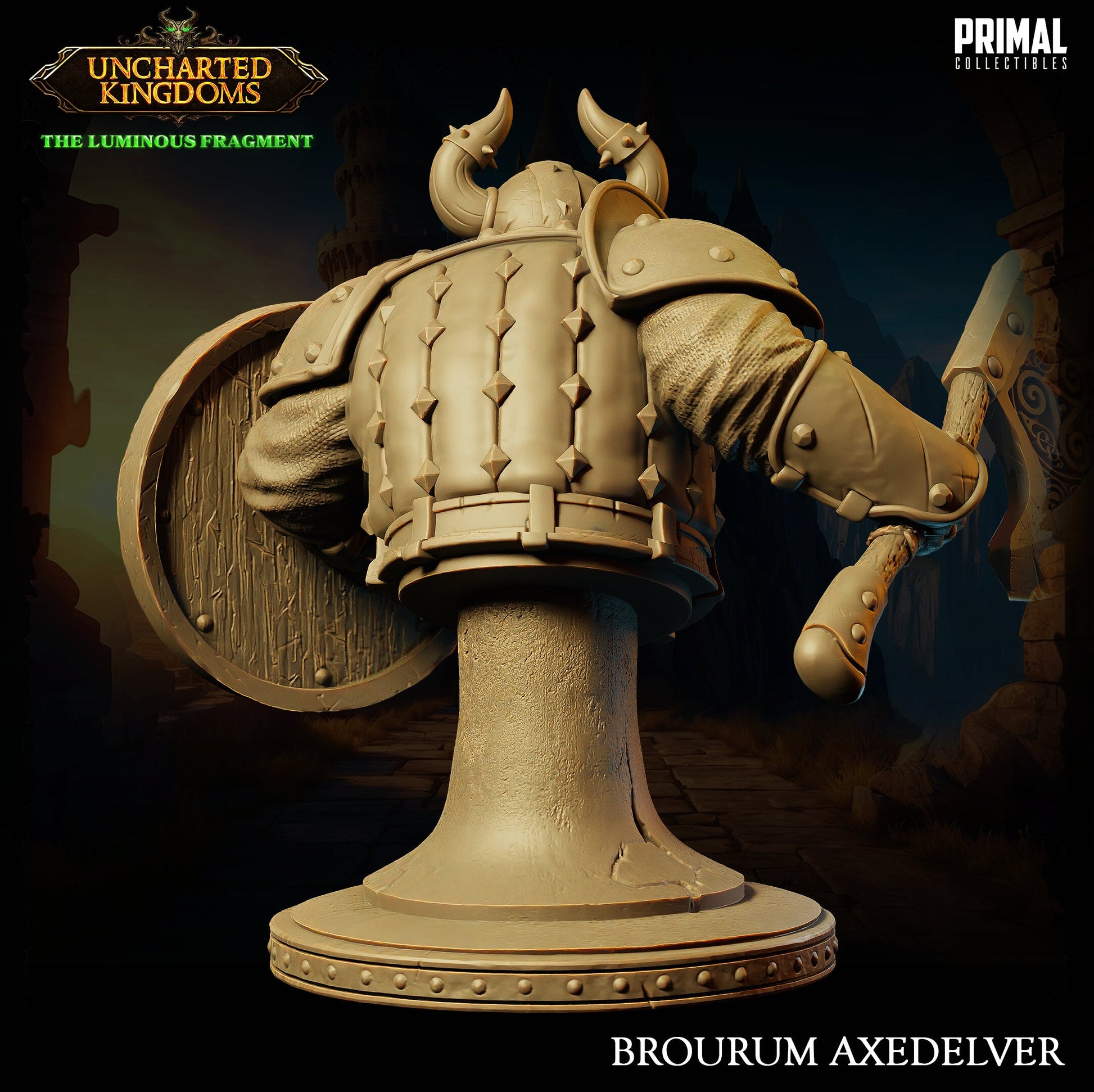 Dwarf Defender Brourum Bust | Primal Collectibles | Compatible with D&D/AoS | Fantasy