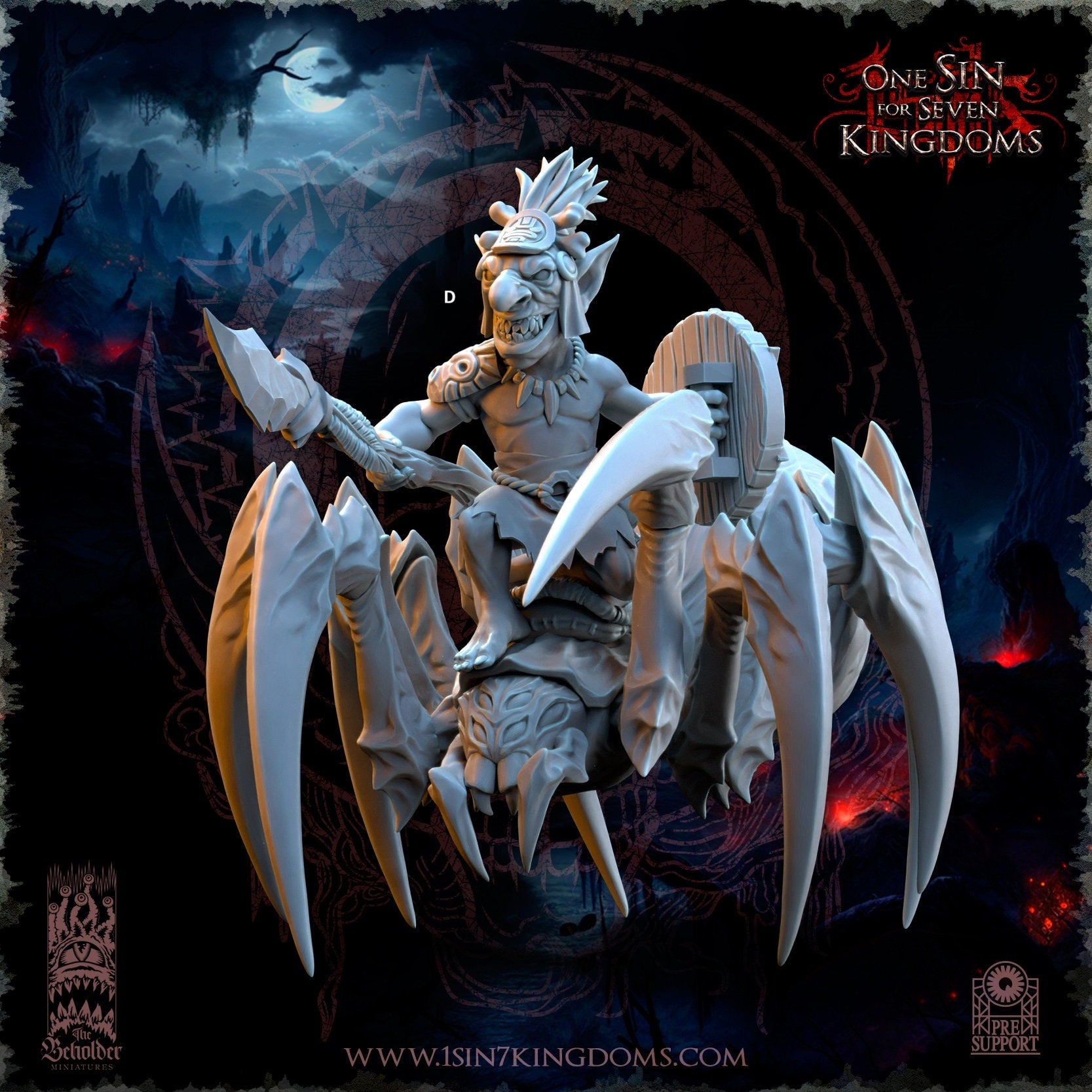 Black Horde Goblin Jungle Spider Riders | The Beholder Miniatures | Compatible with D&D/AoS | Fantasy | Tabletop RPG