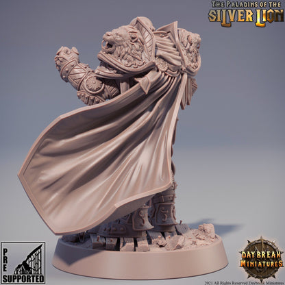 Paladin Commander of the Silver Lion | DayBreak Miniatures | Compatible with D&D/AOS | Fantasy | Tabletop