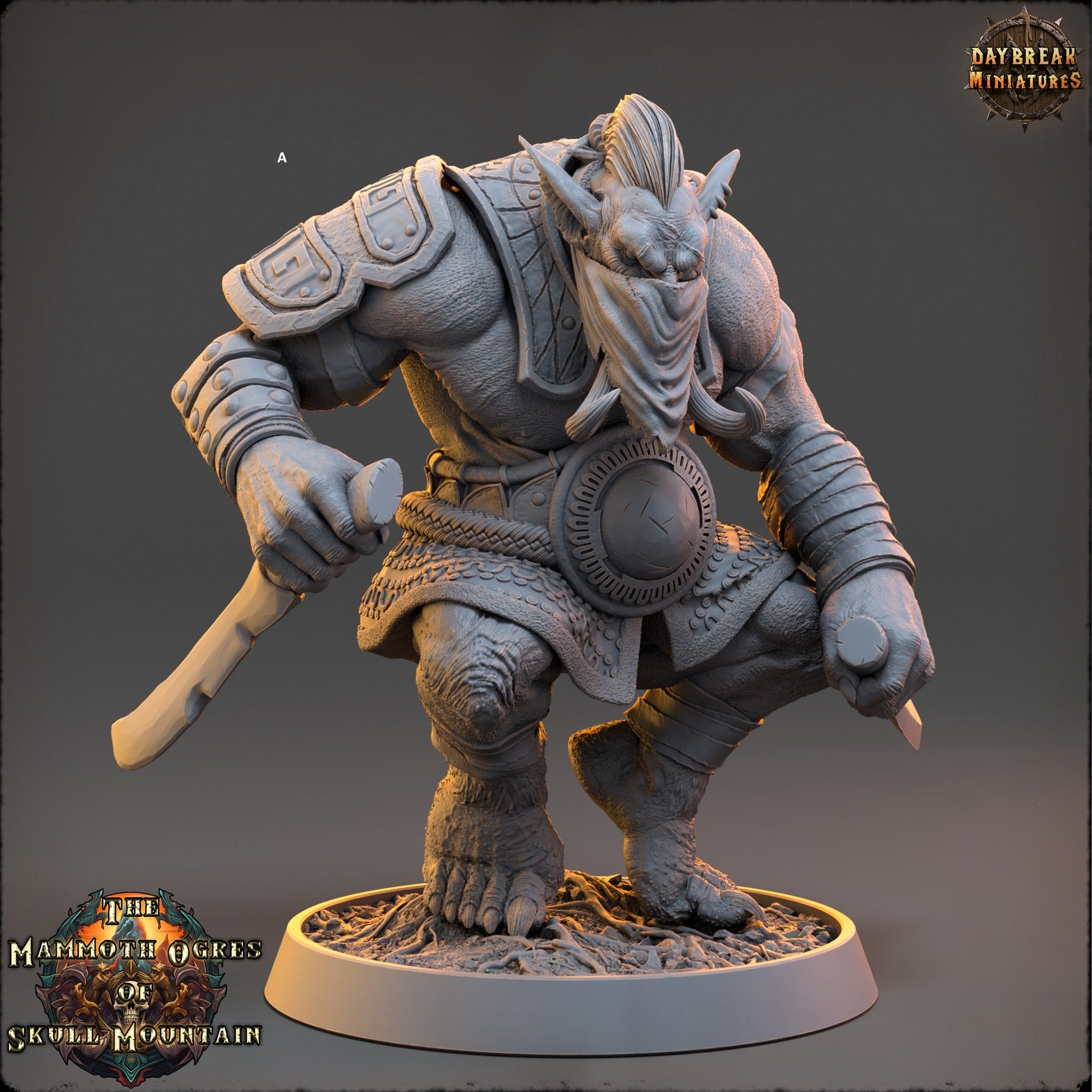 Mammoth Ogres Assassins | DayBreak Miniatures | Compatible with D&D/AOS | Fantasy | Tabletop