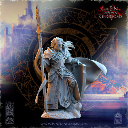 SilverMoor Elf Commander Polomhir | The Beholder Miniatures | Compatible with D&D/AoS | Fantasy | Tabletop RPG