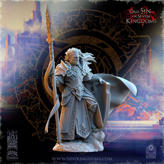 SilverMoor Elf Commander Polomhir | The Beholder Miniatures | Compatible with D&D/AoS | Fantasy | Tabletop RPG