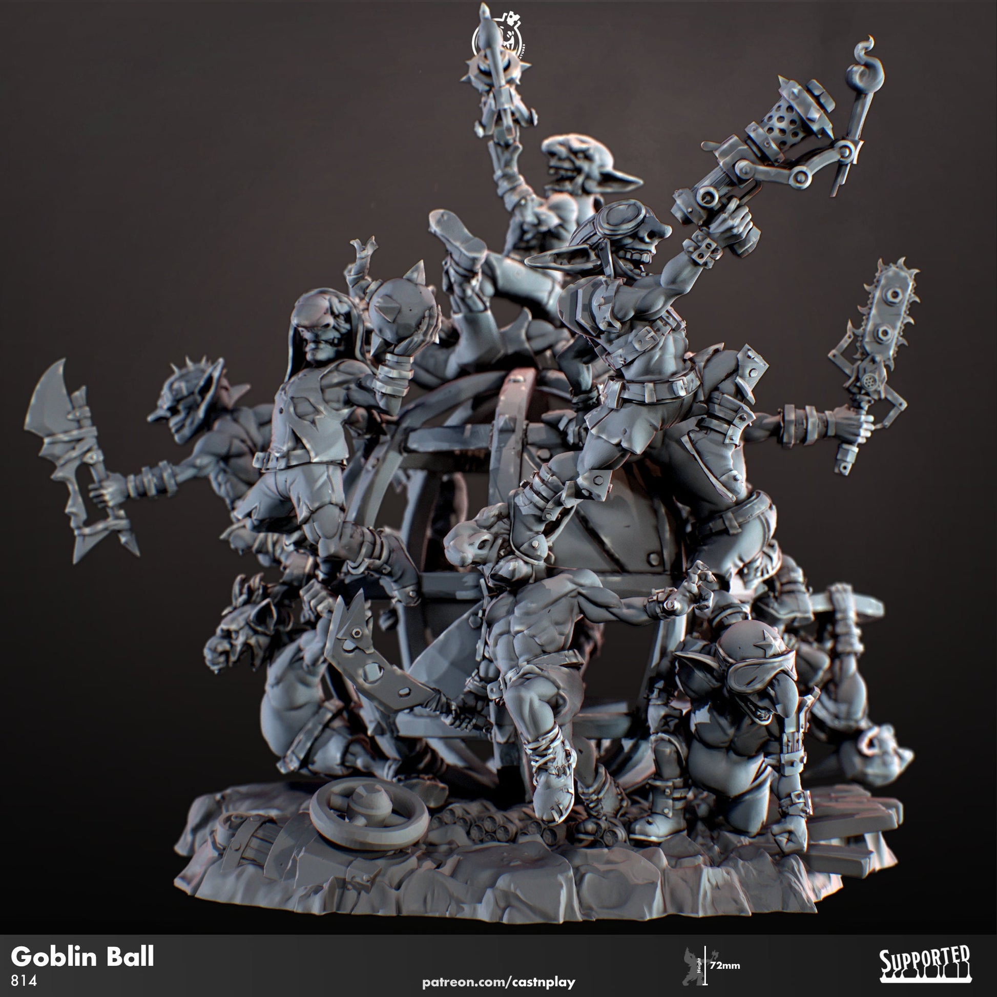 Goblin Doom Ball | CastnPlay Miniatures | Compatible with D&D/AoS | Fantasy | Tabletop RPG