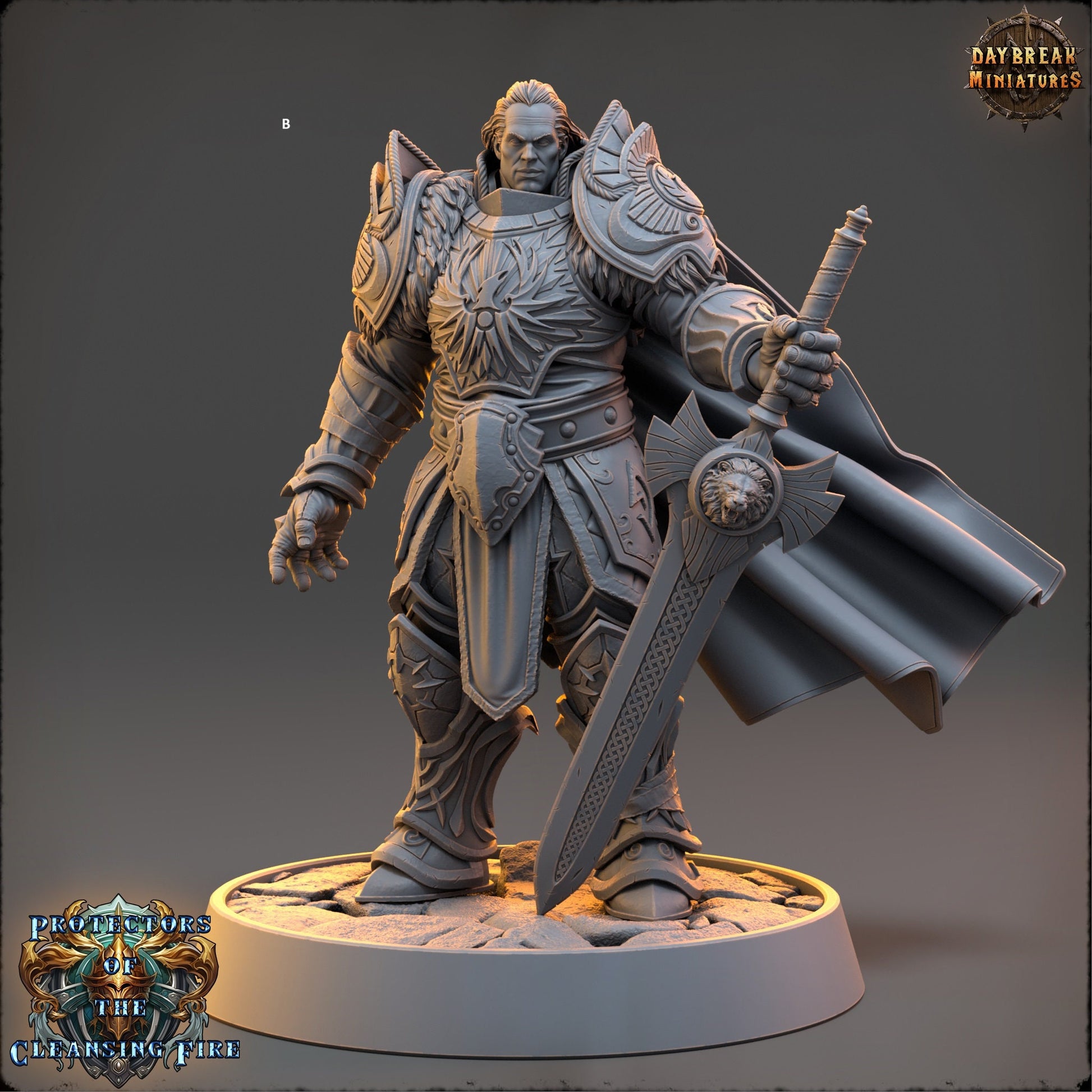 Warrior of the Cleansing Flame | DayBreak Miniatures | Compatible with D&D/AOS | Fantasy | Tabletop