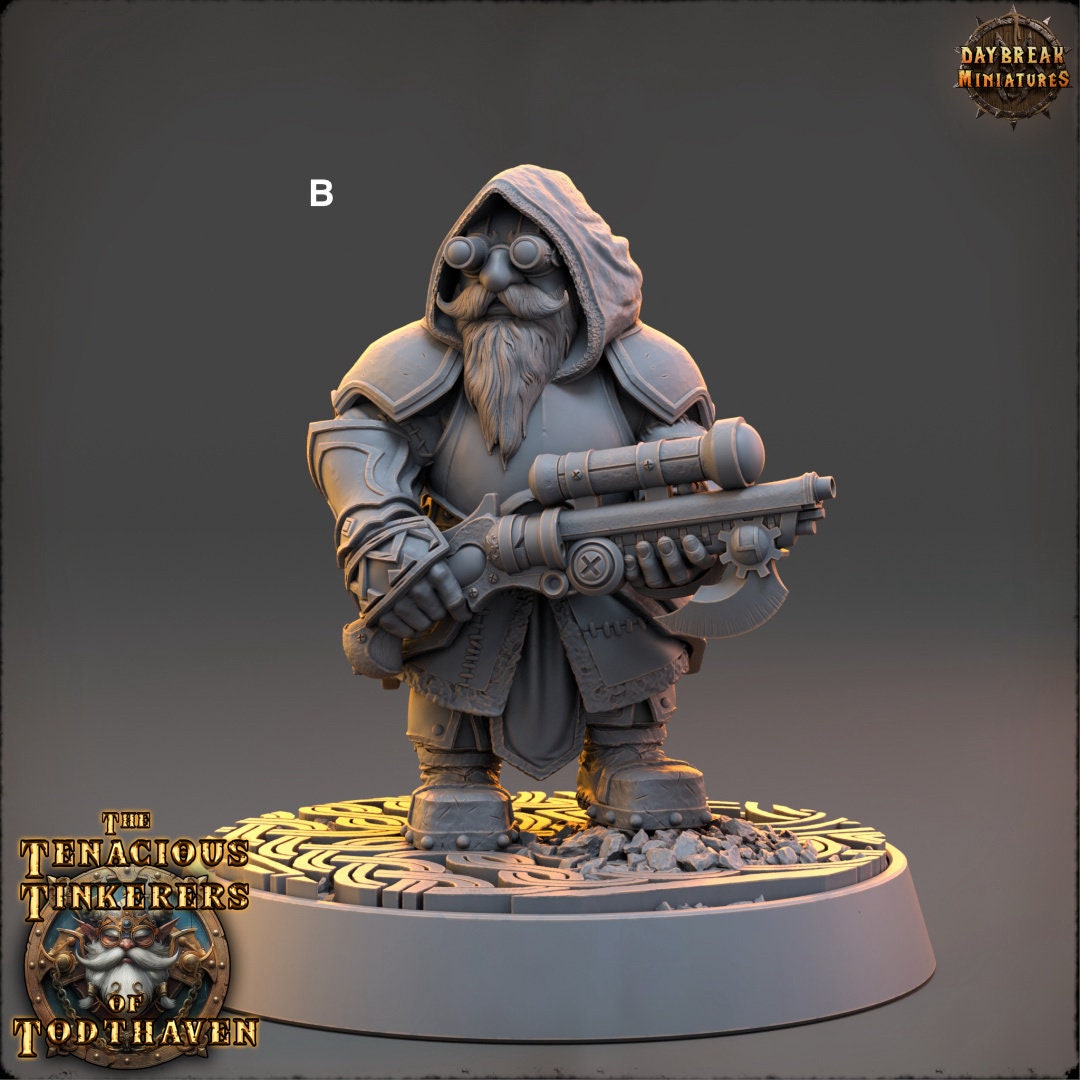 Tenacious Gnome Gunners | DayBreak Miniatures | Compatible with D&D/AOS | Fantasy | Tabletop