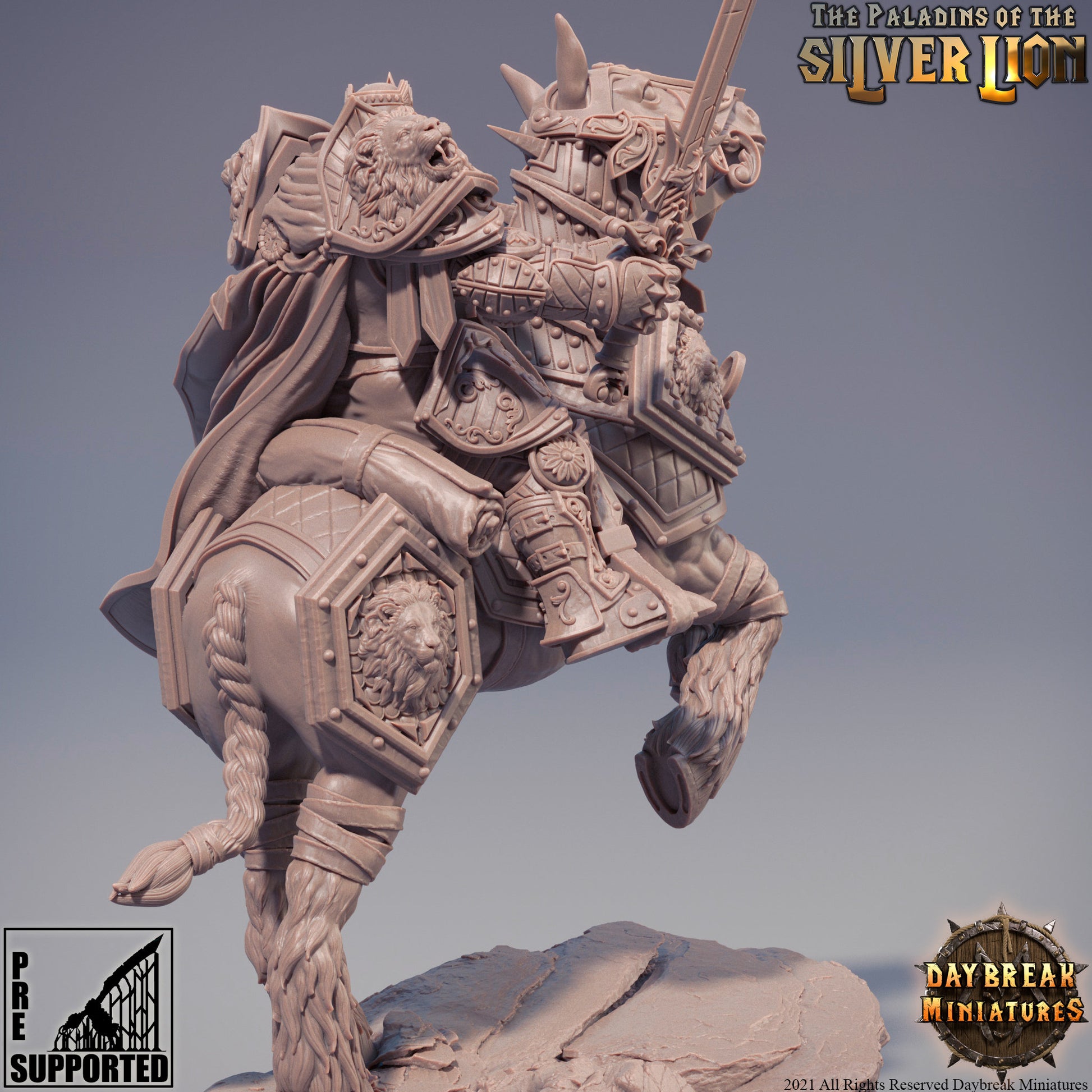 Paladins of the Silver Lion Cavalry | DayBreak Miniatures | Compatible with D&D/AOS | Fantasy | Tabletop