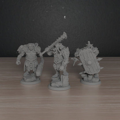Mammoth Ogres Fighters | DayBreak Miniatures | Compatible with D&D/AOS | Fantasy | Tabletop