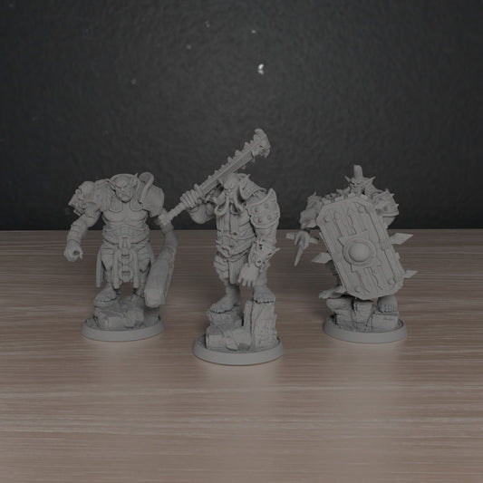 Mammoth Ogres Fighters | DayBreak Miniatures | Compatible with D&D/AOS | Fantasy | Tabletop
