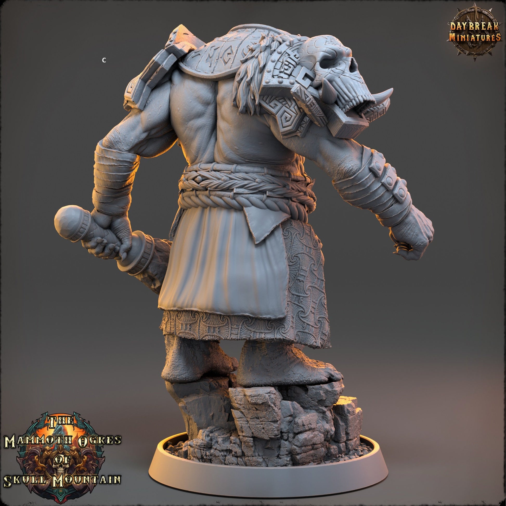 Mammoth Ogres Fighters | DayBreak Miniatures | Compatible with D&D/AOS | Fantasy | Tabletop