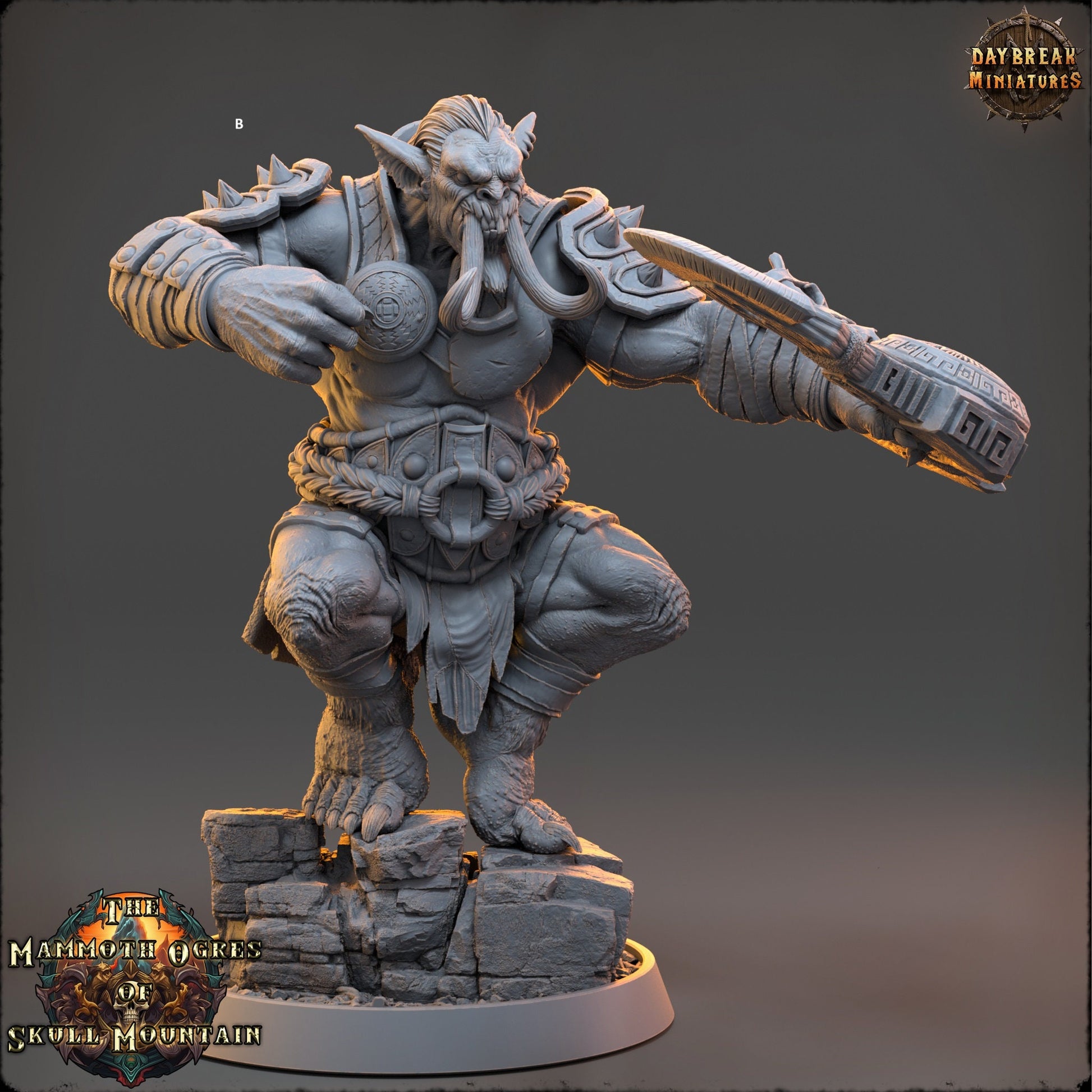 Mammoth Ogres Assassins | DayBreak Miniatures | Compatible with D&D/AOS | Fantasy | Tabletop