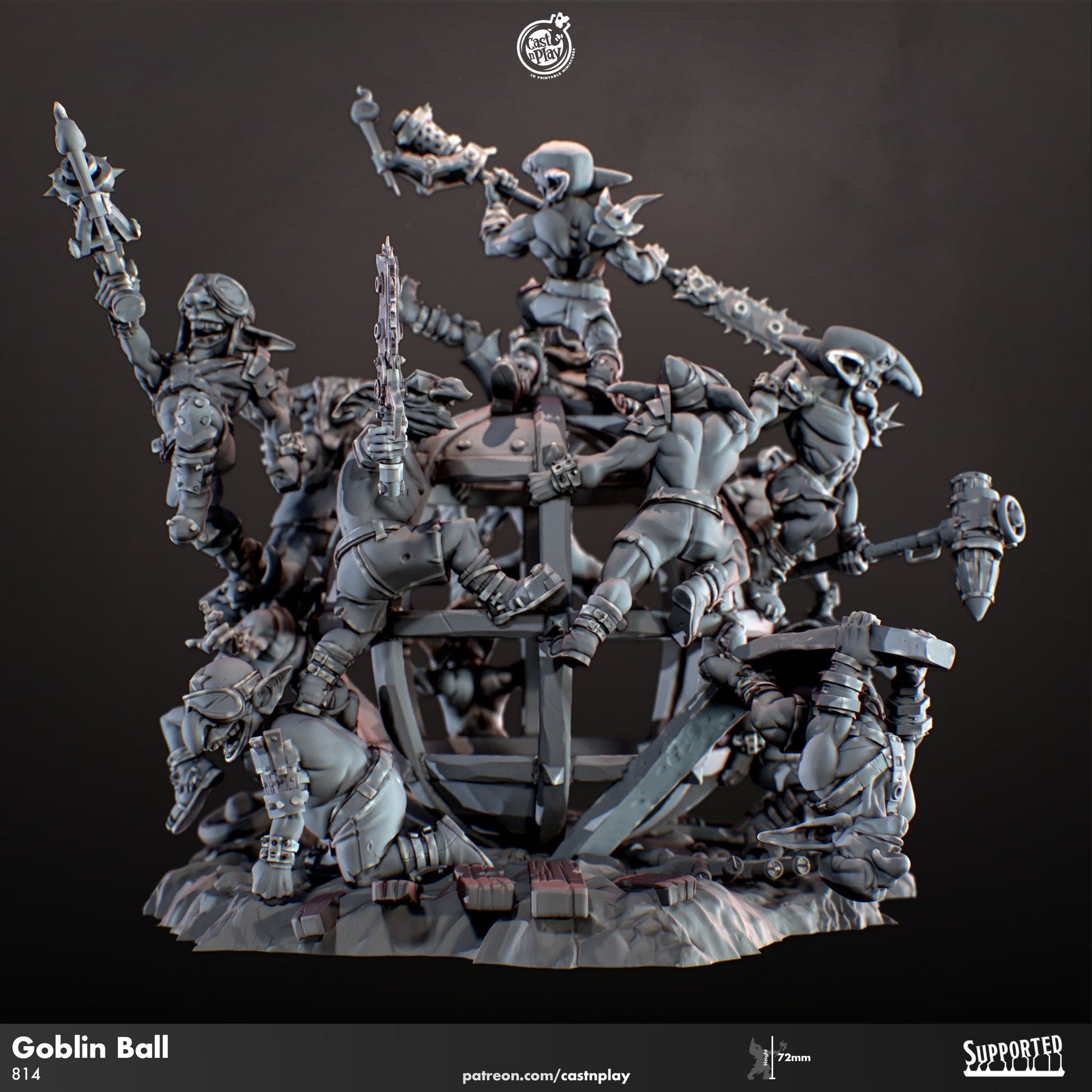 Goblin Doom Ball | CastnPlay Miniatures | Compatible with D&D/AoS | Fantasy | Tabletop RPG