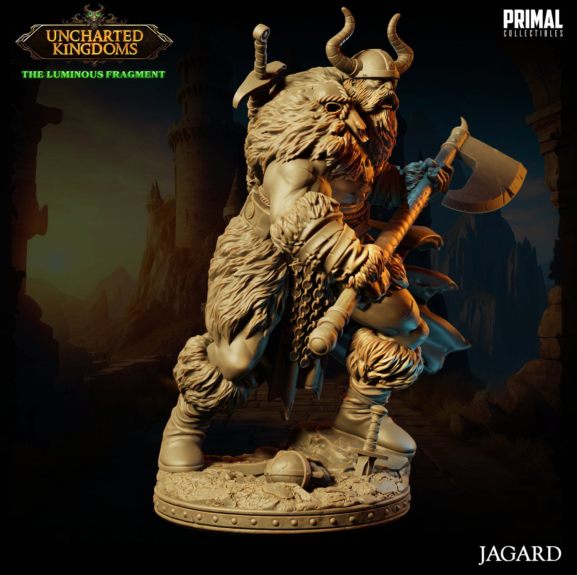 Barbarian King Jagard | Primal Collectibles | Compatible with D&D/AoS | Fantasy