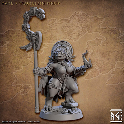 Female Turtlekin Yatl | Artisan Guild Miniatures | Compatible with D&D/AoS | Fantasy | Tabletop RPG