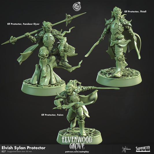 Elvish Sylan Protector | CastnPlay Miniatures | Compatible with D&D/AoS | Fantasy | Tabletop RPG