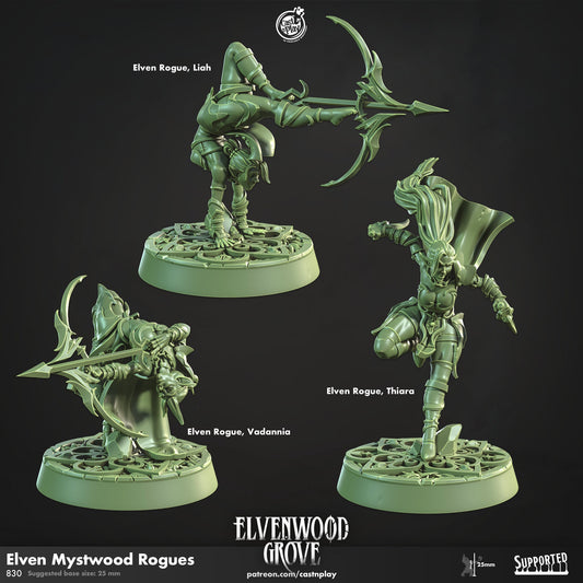 Elvish Mistwood Rogue | CastnPlay Miniatures | Compatible with D&D/AoS | Fantasy | Tabletop RPG