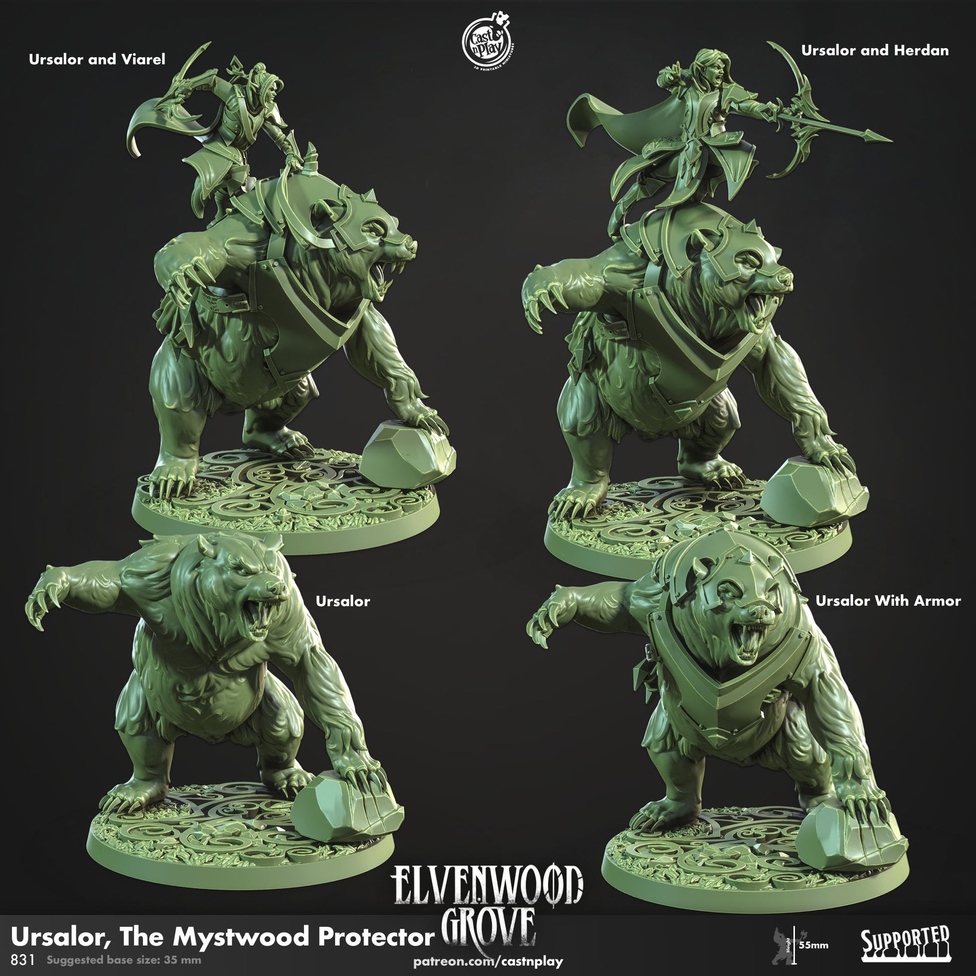 Mistwood Protector Ursalor | CastnPlay | Compatible with D&D/AoS | Fantasy