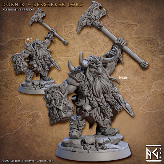 Dwarf Berserker Lord Durnir | Artisan Guild Miniatures | Compatible with D&D/AoS | Fantasy | Tabletop RPG