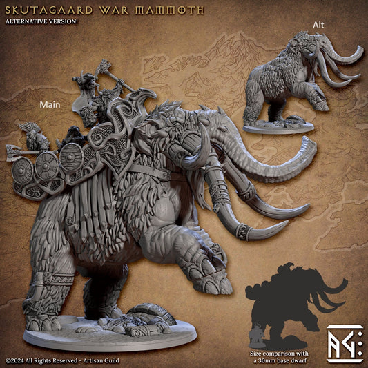 Dwarf War Mammoth | Artisan Guild Miniatures | Compatible with D&D/AoS | Fantasy | Tabletop RPG