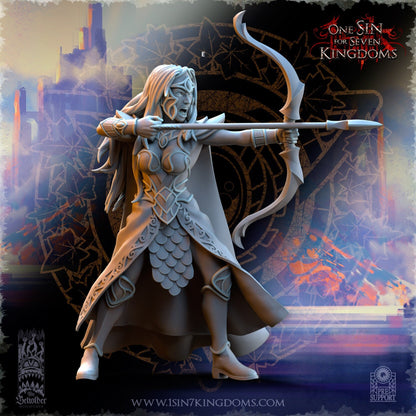 SilverMoor Elf Sisterhood Archer | The Beholder Miniatures | Compatible with D&D/AoS | Fantasy | Tabletop RPG