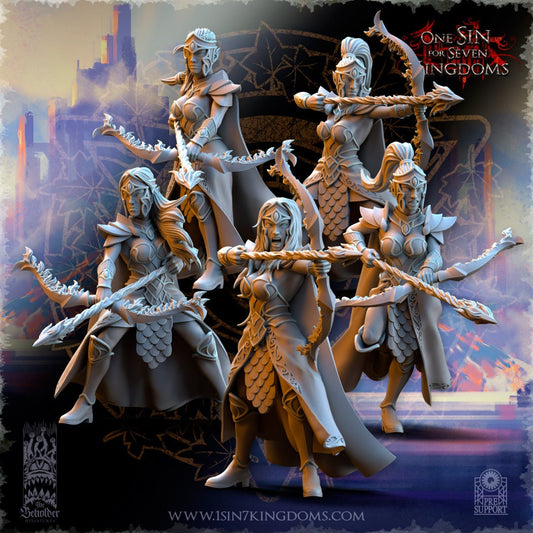 SilverMoor Elf Sisterhood Magic Archer | The Beholder Miniatures | Compatible with D&D/AoS | Fantasy | Tabletop RPG