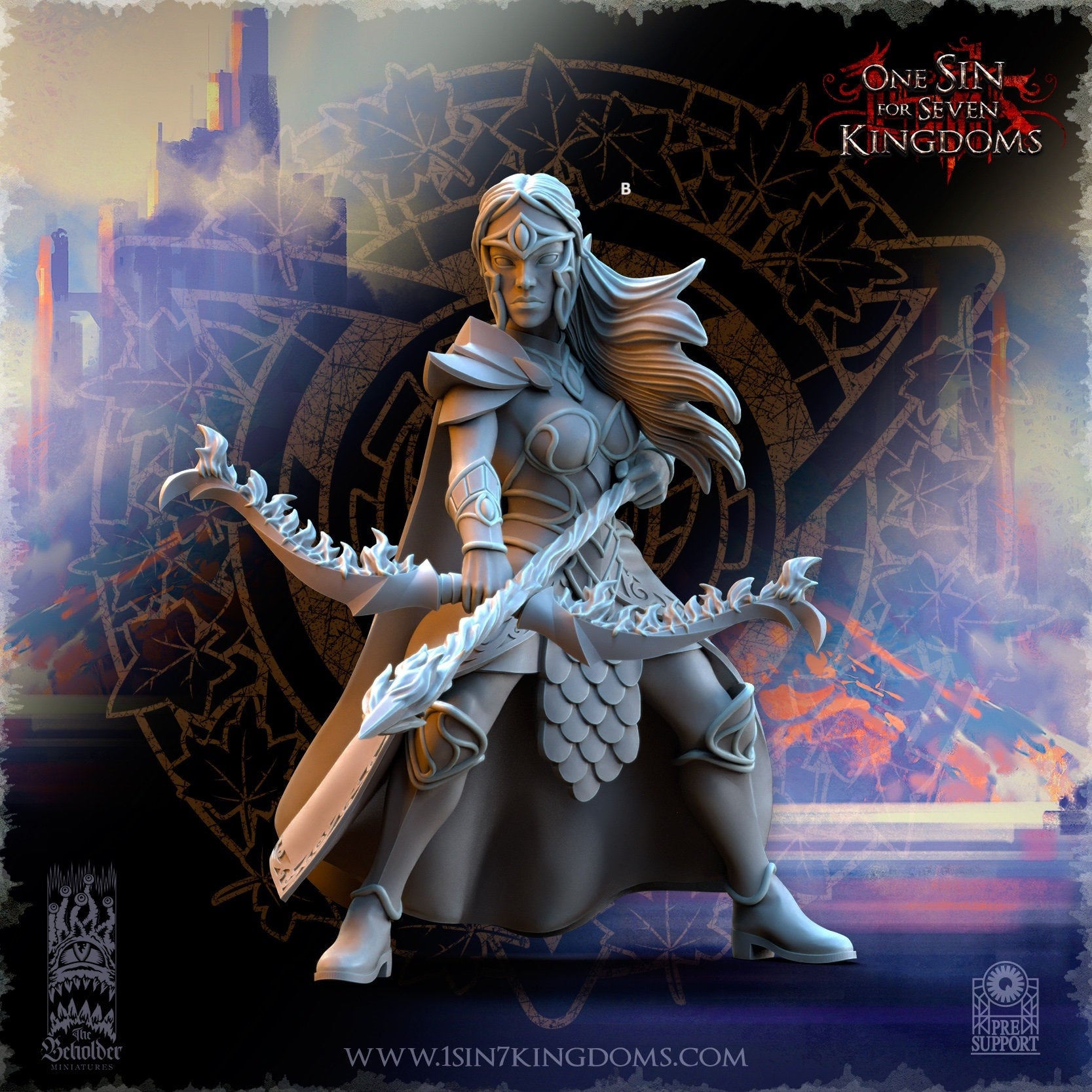 SilverMoor Elf Sisterhood Magic Archer | The Beholder Miniatures | Compatible with D&D/AoS | Fantasy | Tabletop RPG