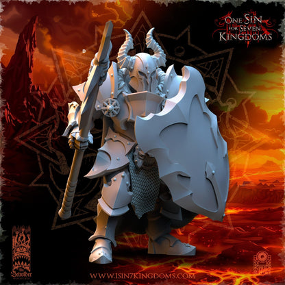 Realms of Mayhem Warriors with Halberd and shield | The Beholder Miniatures | Compatible with D&D/AoS | Fantasy | Tabletop RPG