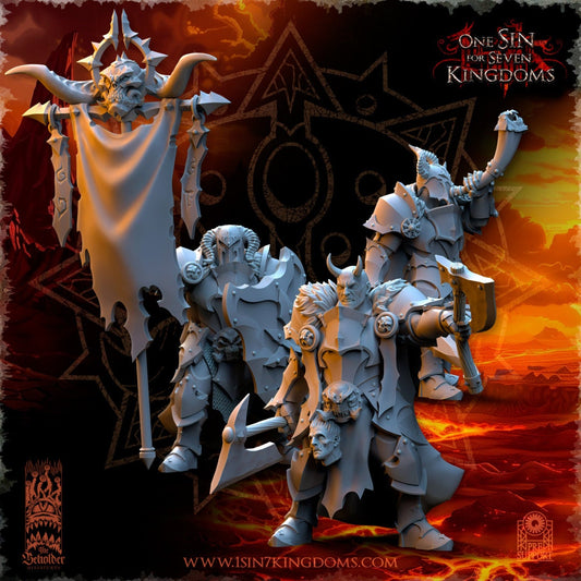 Realms of Mayhem Command Group | The Beholder Miniatures | Compatible with D&D/AoS | Fantasy | Tabletop RPG