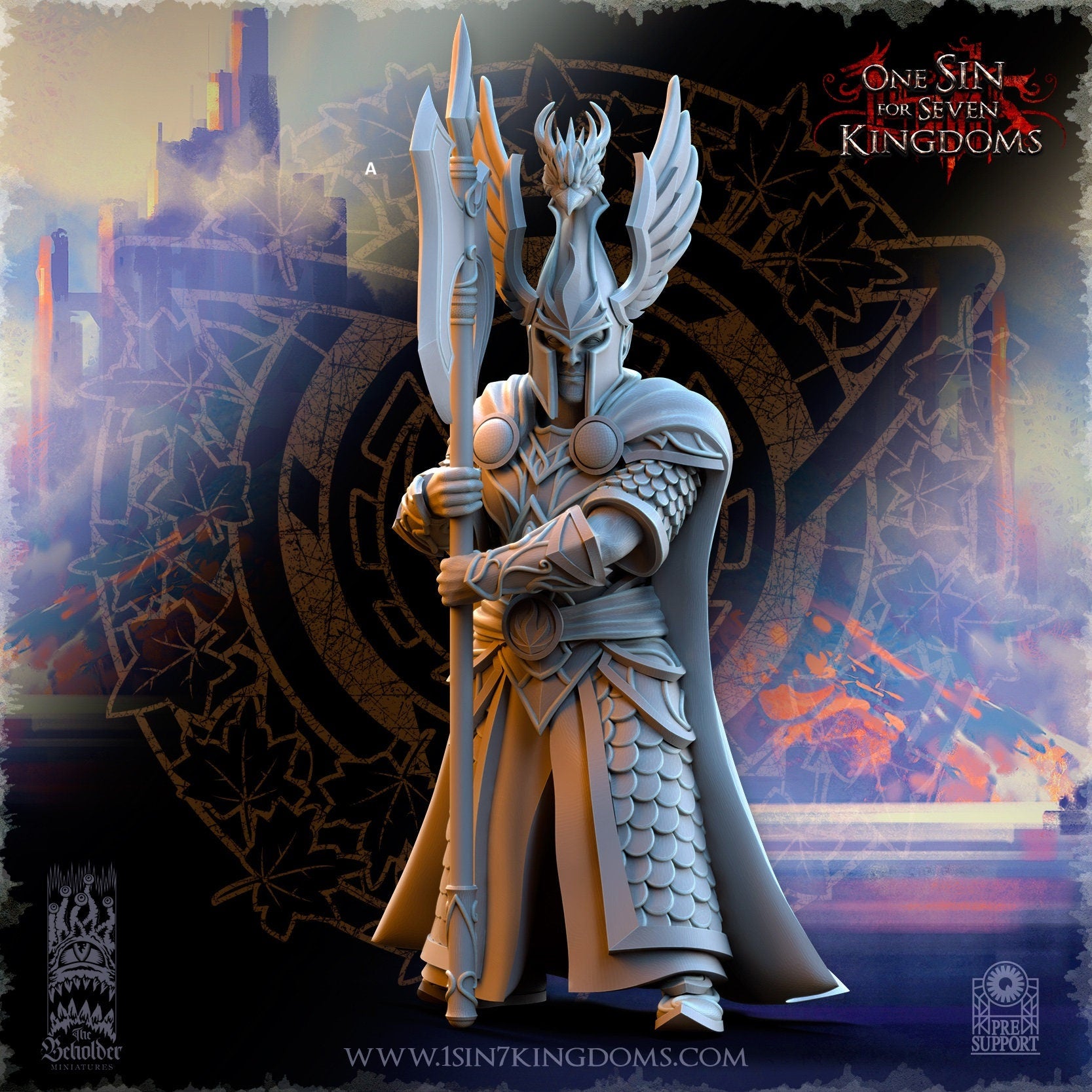 SilverMoor Elf Searing Bird Guardian | The Beholder Miniatures | Compatible with D&D/AoS | Fantasy | Tabletop RPG